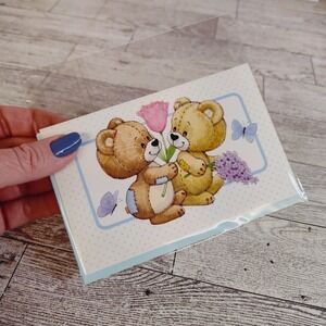 Rag Tag Teddies Vintage 1989 Greeting Card Bears Flowers Butterflies Vintage 80s